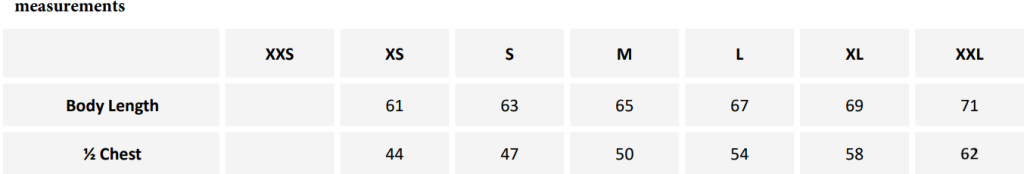 cardigan classic sizechart 021049 lady